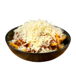 With beef mince "Slurp" and the cheese you prefer: feta or grated graviera or grated parmesan.