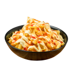 With mayo and sweet chili sauce.